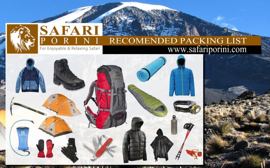 Kilimanjaro Recommended Packing List